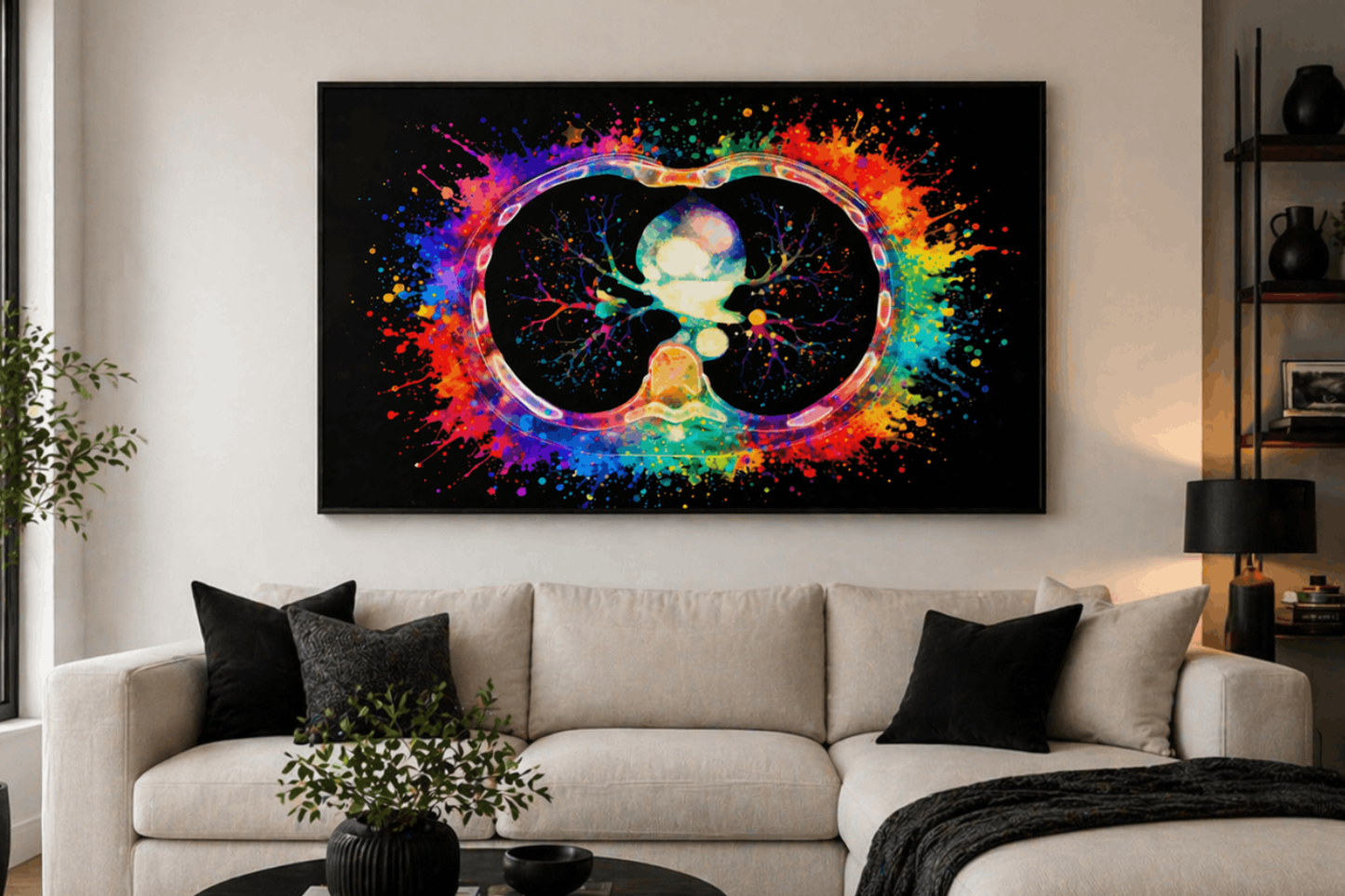 Multicolor Splash Hi-Res Chest Anatomy Art