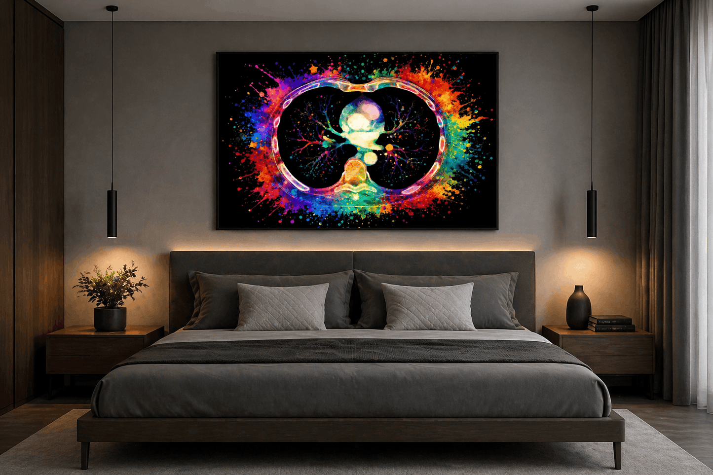 Multicolor Splash Hi-Res Chest Anatomy Art