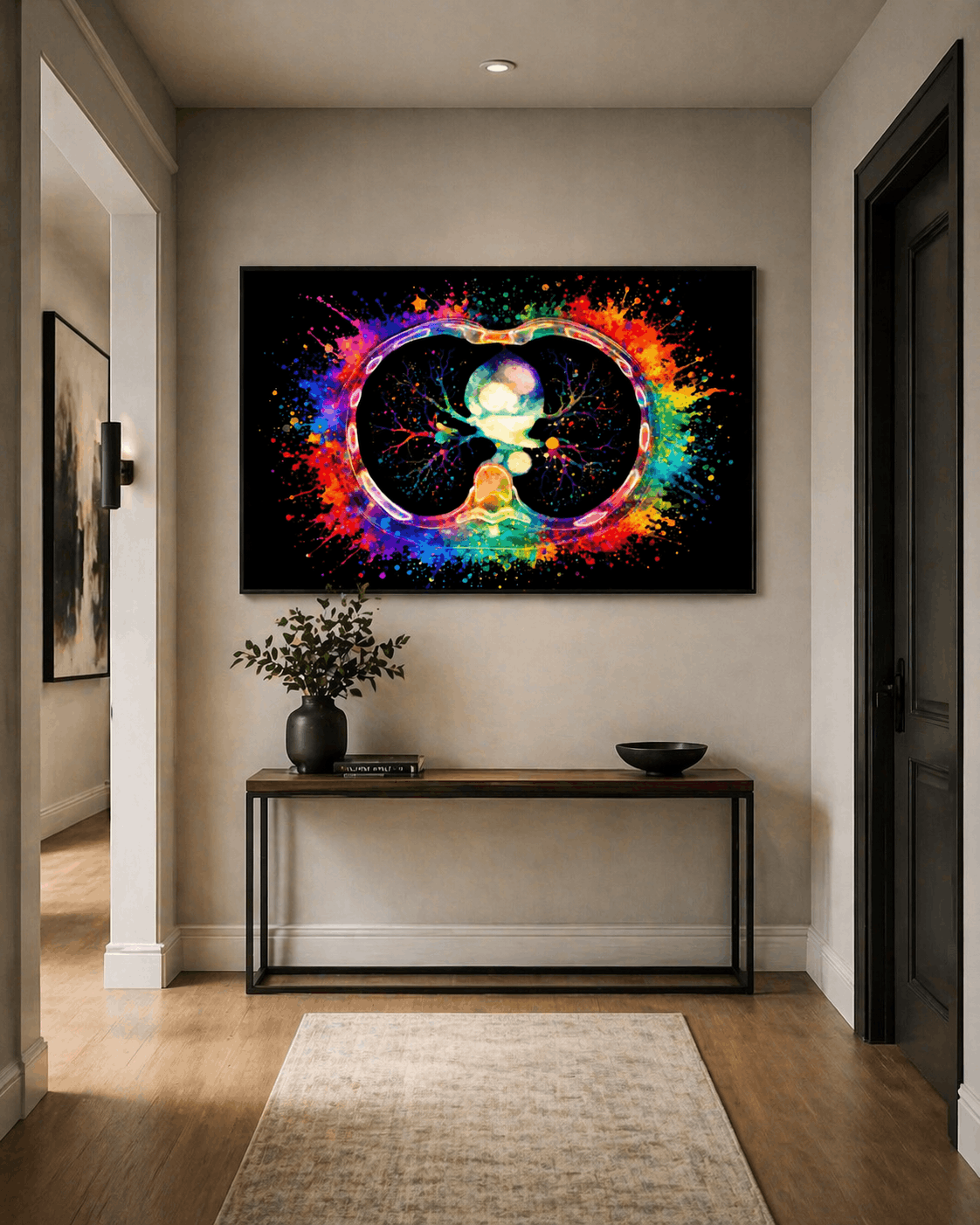 Multicolor Splash Hi-Res Chest Anatomy Art