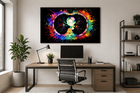 Multicolor Splash Hi-Res Chest Anatomy Art