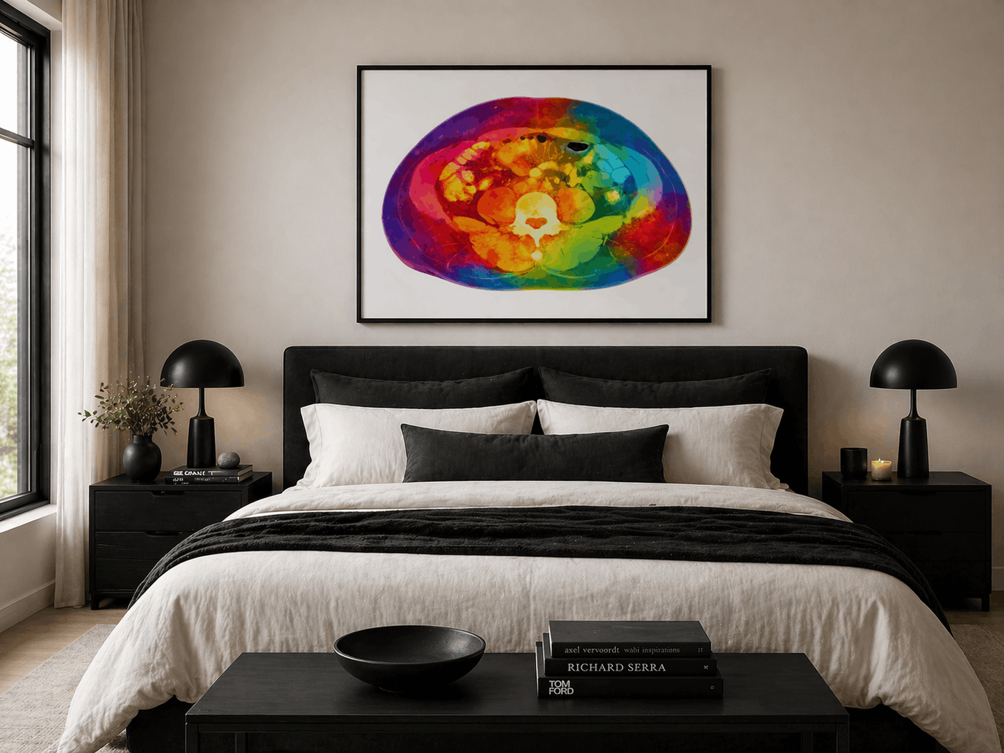 Multicolor Abdomen Anatomy Art - White Background