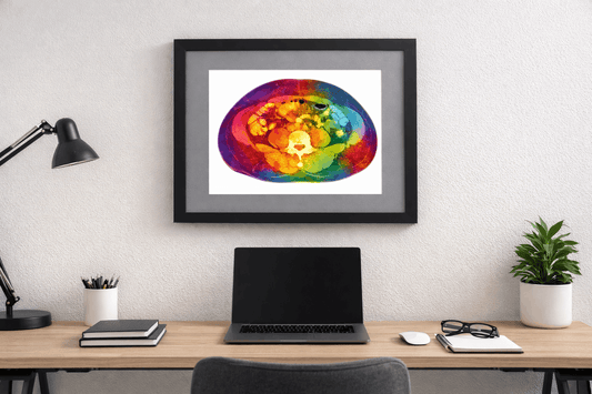 Multi-Color Abdomen Anatomy Wall Art - White Background