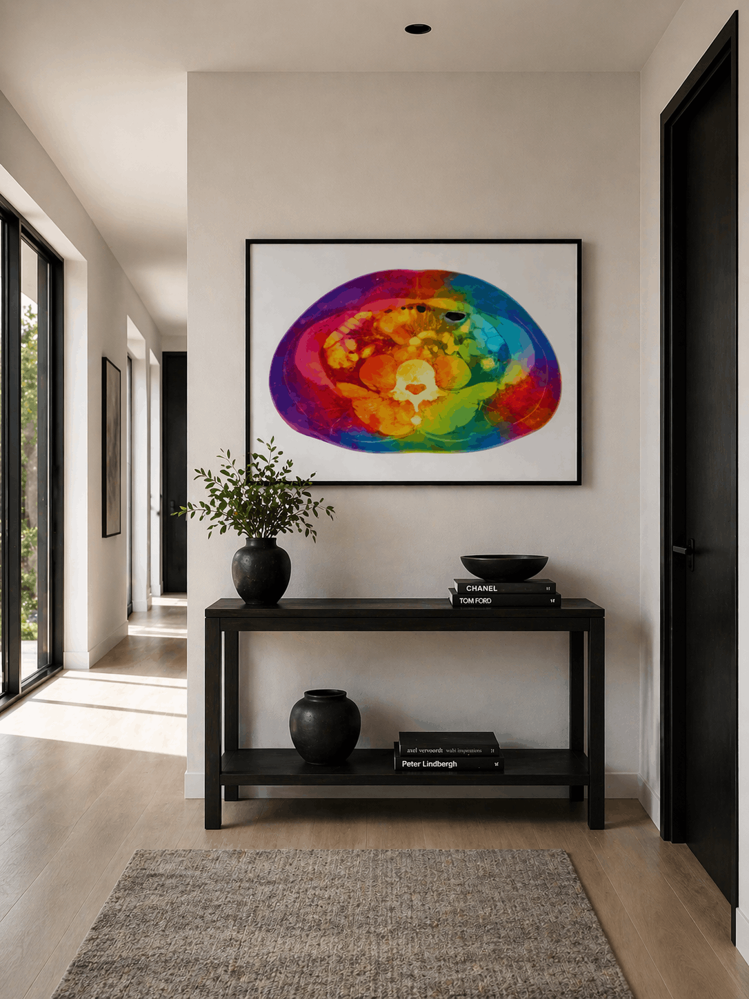 Multicolor Abdomen Anatomy Art - White Background