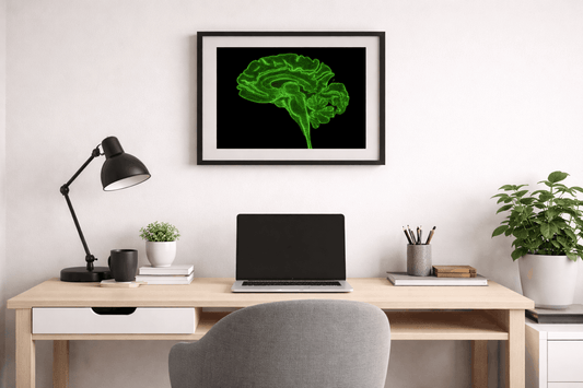 Neon Brain Anatomy Wall Art – Green