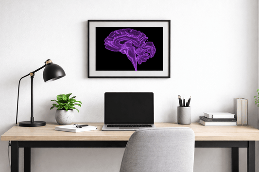 Neon Brain Anatomy Wall Art – Purple